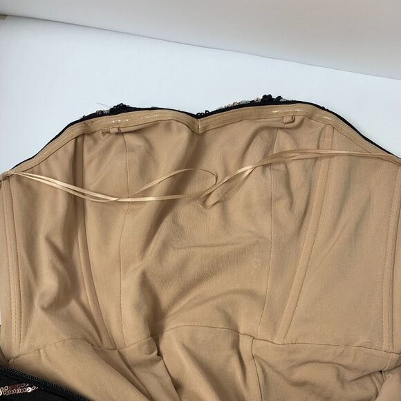 Dress the Population Strapless Mini Sequins Sheath Cocktail Dress SMALL Black - Picture 7 of 10